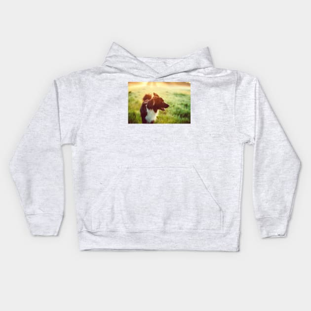 Happy dog Kids Hoodie by 1STunningArt